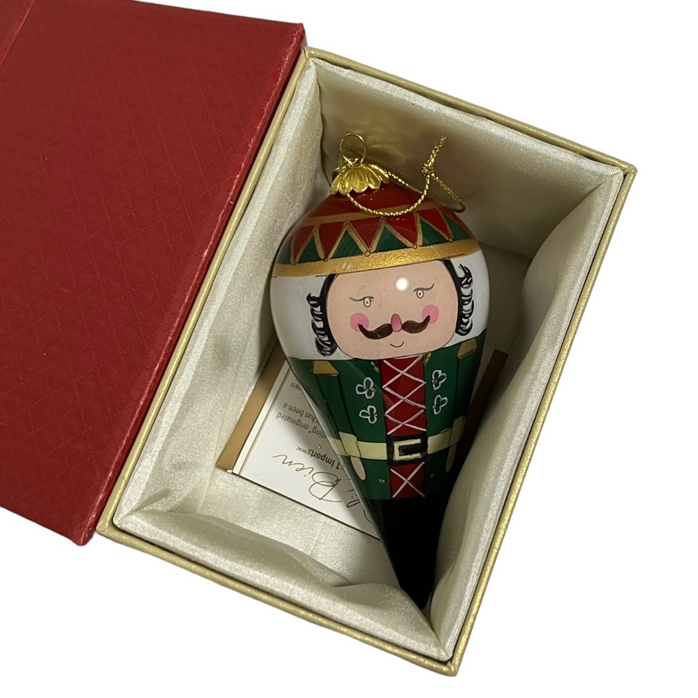 Li Bien Pier 1 Imports Nutcracker Solider Glass Teardrop Christmas Ornament